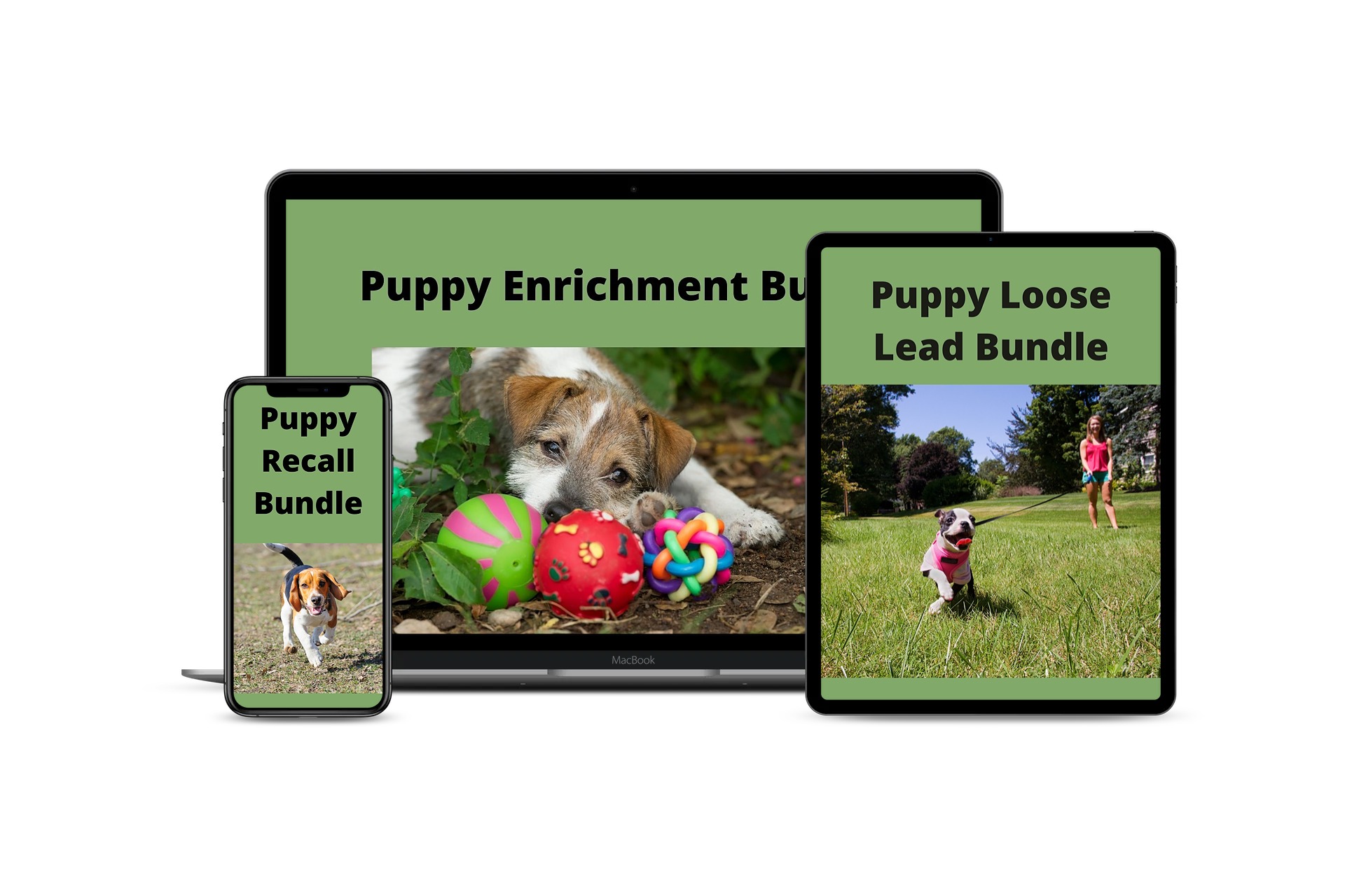 Loose lead walking bundle on phone, ipad and computer