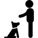 Human and dog sit icon