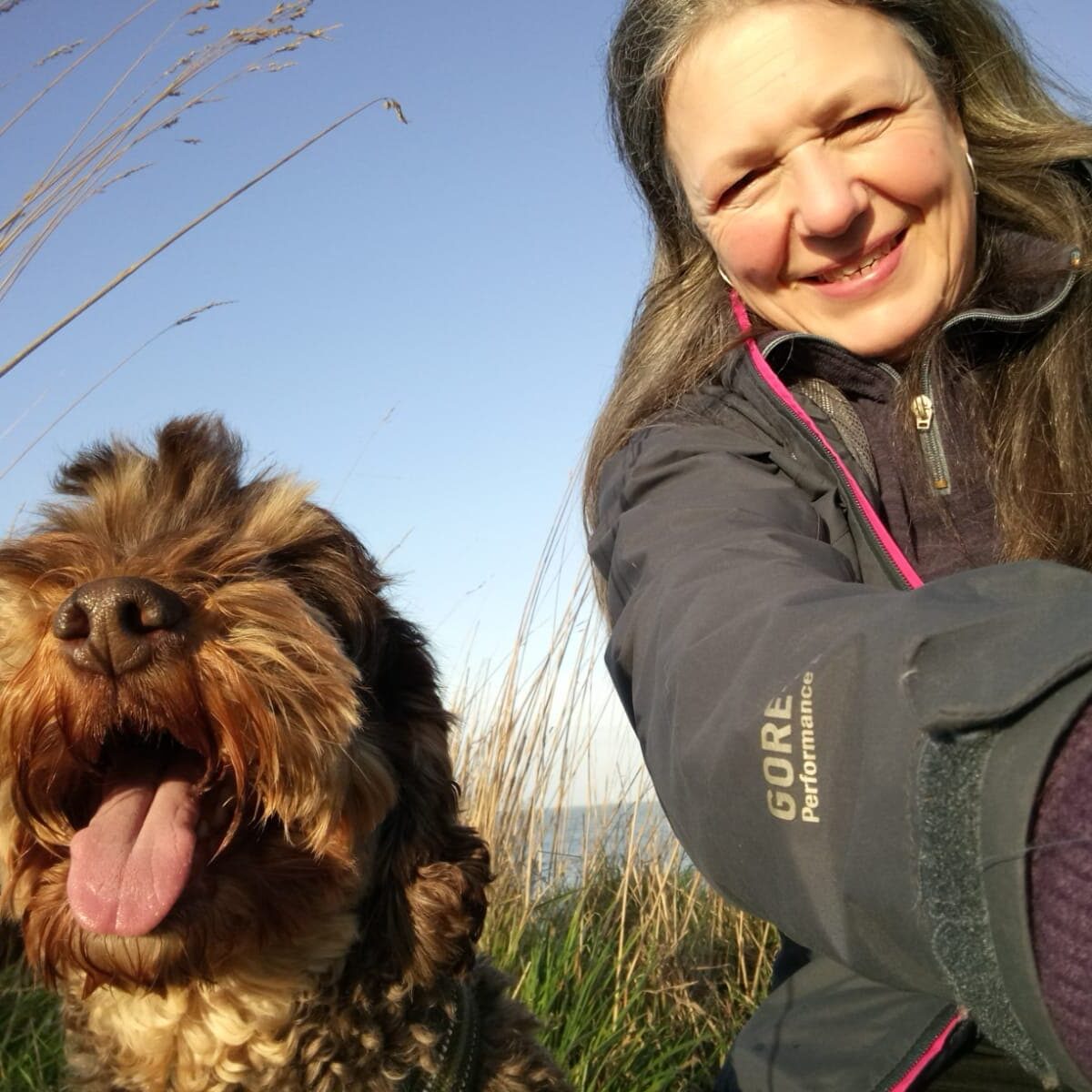 300579468_430612302360823_6124369563641511046_n Selfie of Corina Kerr and her dog - Dog Trainer and Pet Parent of Cockapoo's
