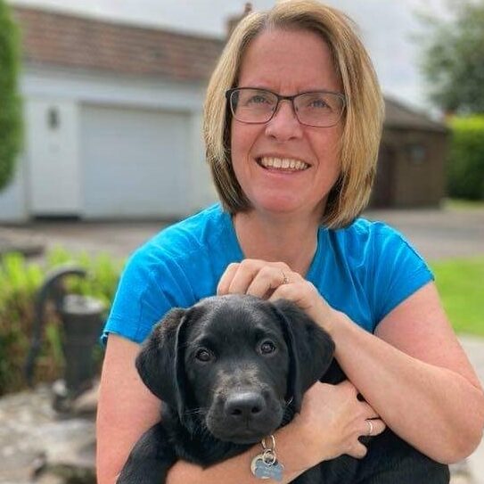 Clair and puppy